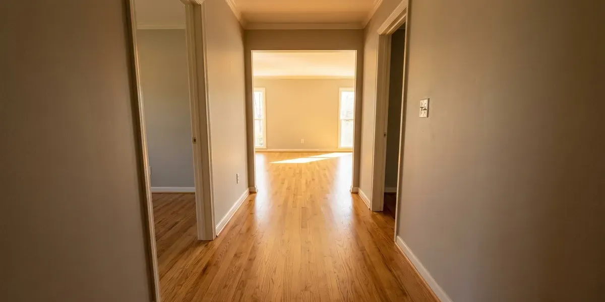 Refinished hardwood floors in a Marietta home