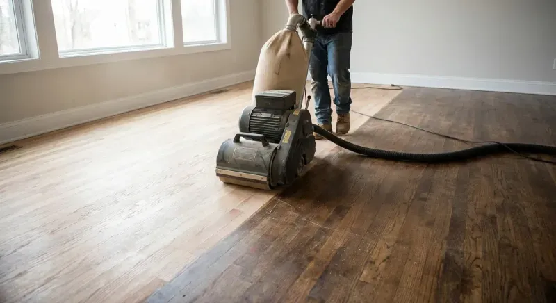 Hardwood floor refinishing